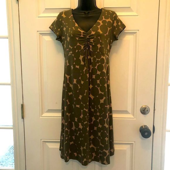 Boden green pink circle midi dress size 8L - Picture 6 of 8